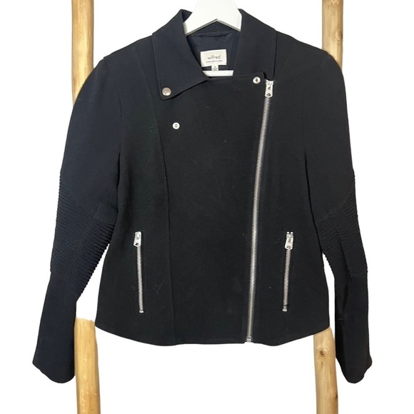Aritzia Wilfred Montesson Motorcycle Zip Up Jacket Size 10 Black - Picture 11 of 11